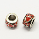 Alloy Rhinestone Enamel Style European Beads MPDL-R036-15-2