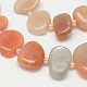 Natural Peach Moonstone Chips Bead Strands G-M239-25-1