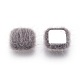 Faux Mink Fur Covered Cabochons WOVE-F021-04S-02-2