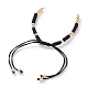 Fabrication de bracelets en cordon tressé en polyester réglable AJEW-JB00892-01-3