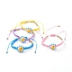 Bracelets de perles tressées en fil de nylon réglables pour enfant BJEW-JB06461-1