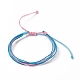 4Pcs 4 Style Alloy & Glass Braided Bead Bracelets Set BJEW-B065-09D-4