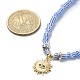 Ожерелье с подвеской из сплава и цепочками из стеклянных бусин NJEW-JN04381-3