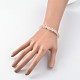 Trendy natürlichen Rosenquarz Perlen Armbänder BJEW-JB02044-01-4