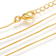 Collares de cadenas de caja de latón chapado en oro real de 18k X-MAK-R014-G-1