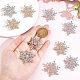 Gorgecraft 10Pcs 2 Colors Crystal Rhinestone Christmas Snowflake Brooch Pin JEWB-GF0001-29-3