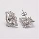 Colgantes de plata esterlina y orejeras y anillos conjuntos de joyería SJEW-P083-01-7