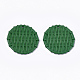 アクリルパーツ  模造ラタン編み風  フラットラウンド  グリーン  38x5mm  穴：1.5mm OACR-T010-04D-2