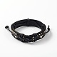 Adjustable Unisex Cowhide Leather Cord Bracelets BJEW-L545-10A-2