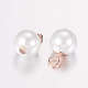 Plastic Pearl Charms IFIN-K032-01RG-2