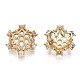 Brass Micro Pave Clear Cubic Zirconia Beads KK-T056-34G-NF-2