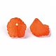 つや消しアクリルビーズキャップ  花  レッドオレンジ  12x12x9mm  穴：1.2mm  約1700個/500g MACR-S371-10A-726-2