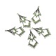 Filigree Rhombus Antique Silver Tone Alloy Rhinestone Chandelier Component Links ALRI-N024-04F-2
