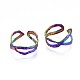 304 anello per polsino incrociato in acciaio inossidabile RJEW-N038-098-1