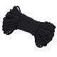 Cordons en polyester à 3 épaisseur, corde torsadée, pour la fabrication de poignée de corde de sac de cadeau de bricolage, noir, 6mm, environ 27.34 yards (25m)/paquet