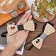 CHGCRAFT 2Pcs 2 Colors Adjustable Wood Puzzle Pattern Bow Ties AJEW-CA0003-99-3