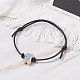 Dinosaur Acrylic Enamel Beads Adjustable Cord Bracelet for Teen Girl Women BJEW-JB07048-3