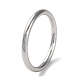 304 ステンレス鋼のシンプルなプレーンバンド指輪女性用男性用  ステンレス鋼色  1.7mm  内径：15mm RJEW-F152-01A-P-1