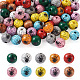 Beadthoven 60pcs 10 couleurs perles en bois naturel WOOD-BT0001-08-1