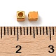 マットゴールドカラー 925 スターリングシルバービーズ  エナメル  正方形  オレンジ  3x2.5x2.5mm  穴：1.4mm STER-M113-23A-04MG-2