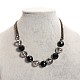 Faceted Round Glass Beaded Necklaces NJEW-F106-09-1