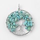 Tree of Life Synthetic Turquoise Big Pendants G-L455-D01-1