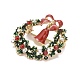 Bunter weihnachtskranz mit glocke emailnadel mit strass JEWB-A004-07G-2