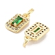 Латунные микро проложить кубического циркония подвески KK-C051-11G-01-2