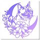 GORGECRAFT Large Cat Flowers Stencils 12x12 Inch Reusable Craft Floral Moon Stencil Template Signs Home Wall Decor for Painting on Wood Wall Scrapbook Card Floor Canvas and Tile Drawing DIY-WH0244-069-1