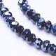 Chapelets de perles en verre électroplaqué EGLA-F003-D01-2