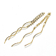 Brass Chain Tassel Big Pendants KK-T032-164G-1