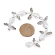 Fili di perle di vetro trasparente elettrolitico a forma di fata angelo AJEW-JB01181-01-3