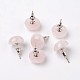 Half Round Dome Natural & Synthetic Mixed Stone Stud Earrings EJEW-L171-M-3