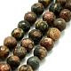Chapelets de perles de jaspe en peau de léopard naturel G-I199-23-6mm-1