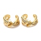 Серьги-каффы из латуни с микропаве и фианитами EJEW-E290-08G-1
