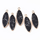 Edge Golden Plated Natural & Synthetic Mixed Gemstone Pendants G-T131-06-2