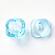 4-Petal Transparent Spray Painted Glass Bead Caps GGLA-S054-009A-02-2