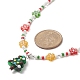 Weihnachtsbaum-Halskette mit Bunte Malerei-Anhänger und Glassamen-Blumenketten für Frauen NJEW-TA00070-5