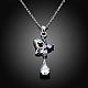 Silver Plated Brass Cubic Zirconia Pendant Necklaces NJEW-BB05136-B-2