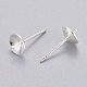304 Stainless Steel Post Stud Earring Settings For Half Drilled Beads STAS-H558-06S-2