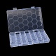 プラスチックグリッドビーズ容器  長方形  透明  19.2~25.3x10.8~13.3x1.8~3.6cm  内径：2.5~12.6x3~18.8のCM CON-XCP0002-27-3