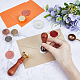 CRASPIRE 2 Styles Blank Wax Seal Stamp Set Round Vintage Removable Brass Head Wood Handle Sealing Wax Stamp Without Engraving Mixed Color for Wedding Party Invitaion Crads Gift Decoration KK-CP0001-02-3