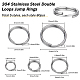 Sunnyclue 400 piezas 5 estilos 304 anillos partidos de acero inoxidable STAS-SC0005-95-2