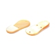 黄色いシェルカボションのセッティング  靴底  20.5x9x2mm  穴：0.8mm BSHE-Z002-01-3