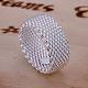 女性のためのファッショナブルな真鍮製のメッシュの指輪  銀色のメッキ  usサイズ10（19.8mm） RJEW-BB13216-10-3