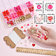 SUNNYCLUE 1 Box 1000+Pcs Red Heart Beads Valentine's Day Polymer Clay Beads Bulk Flat Round Heishi Beads Pink Double Sided Clay Beads Enamel Hearts Love Charms Lock Keys Charm for Jewelry Making Kits DIY-SC0023-41-3