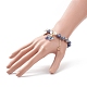 Bracelet extensible rond en perles de jaspe bleu naturel et de coquillages BJEW-TA00191-01-3