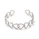 304 bracelet manchette ouvert coeur en acier inoxydable pour femme BJEW-L682-001P-1