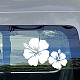 GORGECRAFT 4 Sheets Hibiscus Flower Car Decal Large Size Car Stickers 6pcs Hawaiian Flower Sun Protection Self Adhesive Car Accessories Automotive Exterior Decoration for SUV Laptop (White) DIY-WH0308-225A-013-5