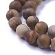 Chapelets de perles en bois pétrifié naturel G-P430-04-C-3